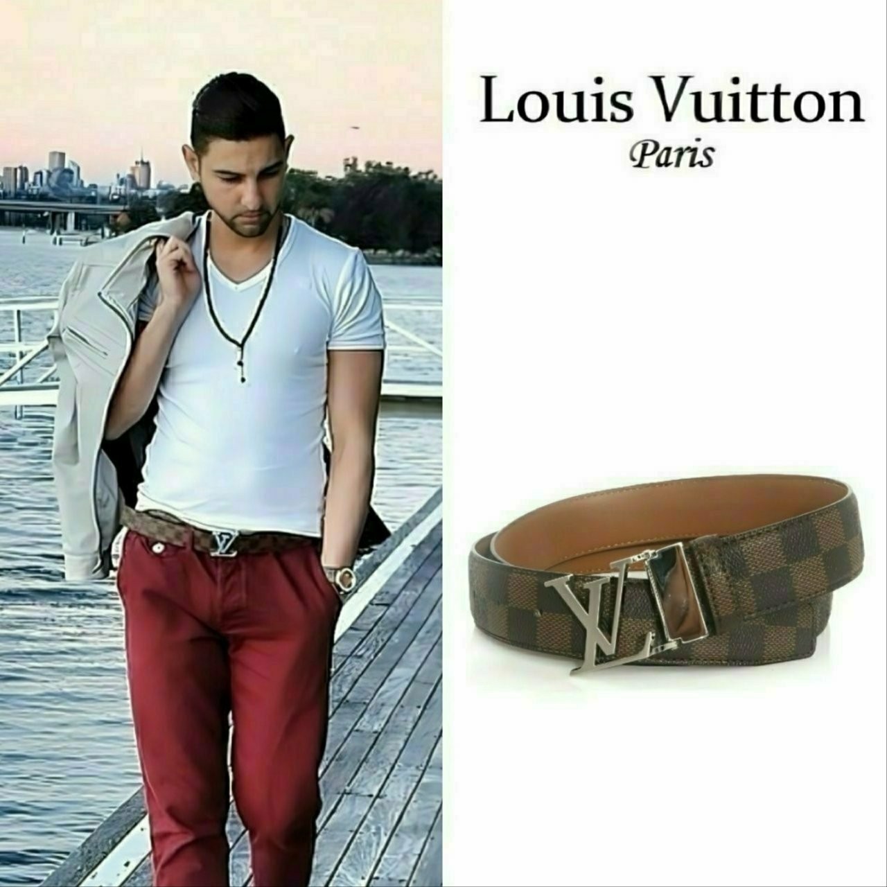 🔳🔳26s 루♡비통 다미에실버장식 벨트🔳🔳