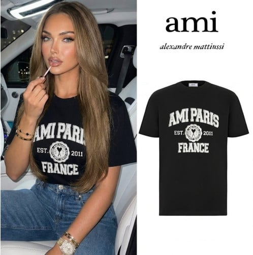 🤍🩷 A*I PARIS FRANCE Logo Cotton,T` shirt 🩷🤍