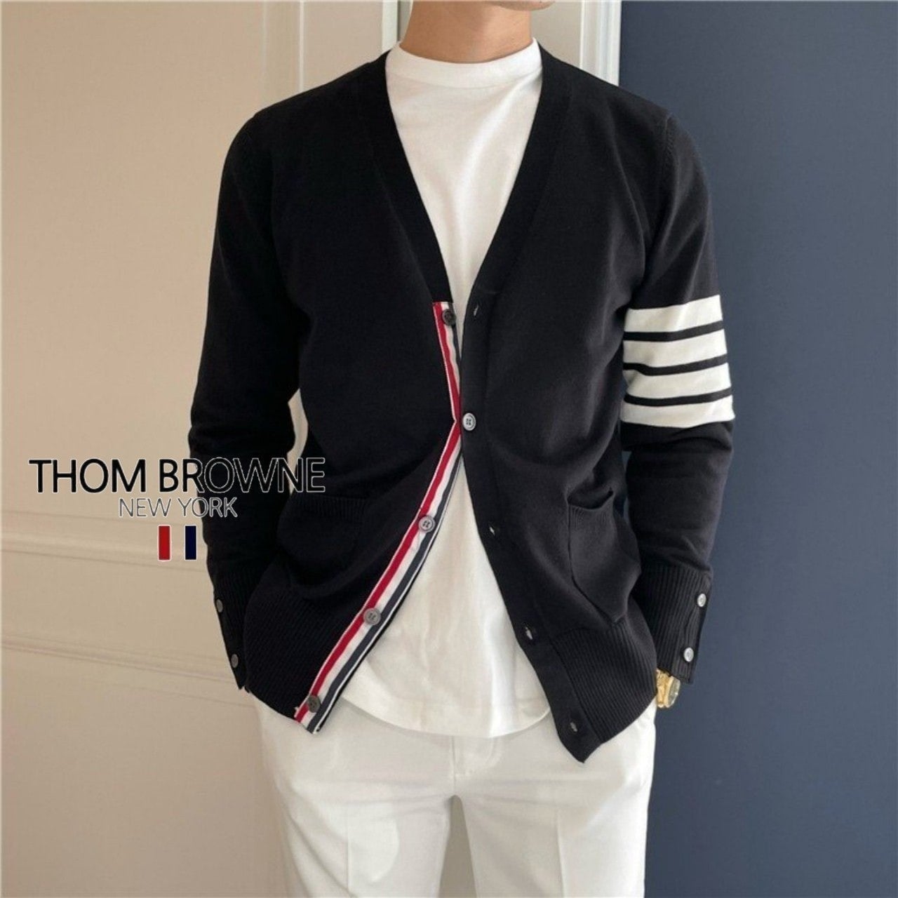 톰 옴므 뉴 기본 니트 가디건 1016