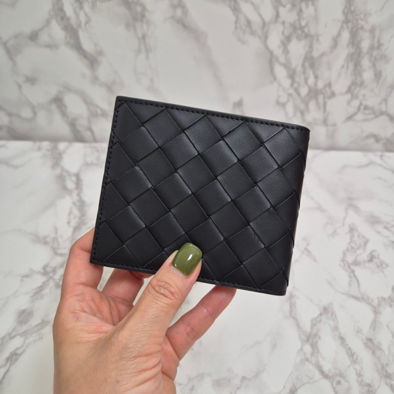 #인트레치아토남성투톤반지갑 (블랙+그린/프리미엄급)