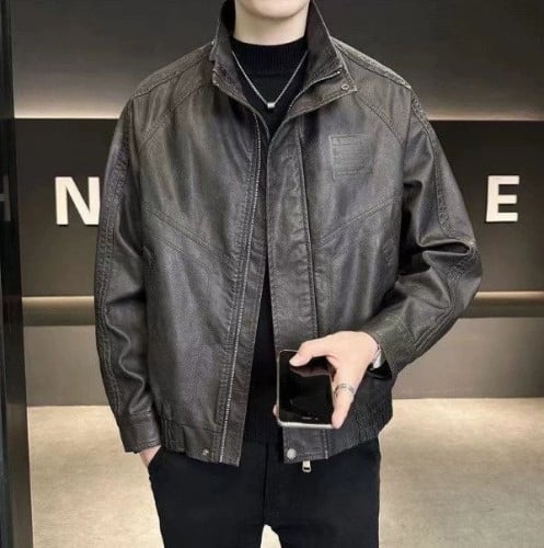 💕 구* 레터링 사각로고 레더자켓