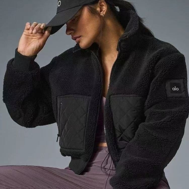 여성 테디 퍼 패치 보머 자켓 AL-134