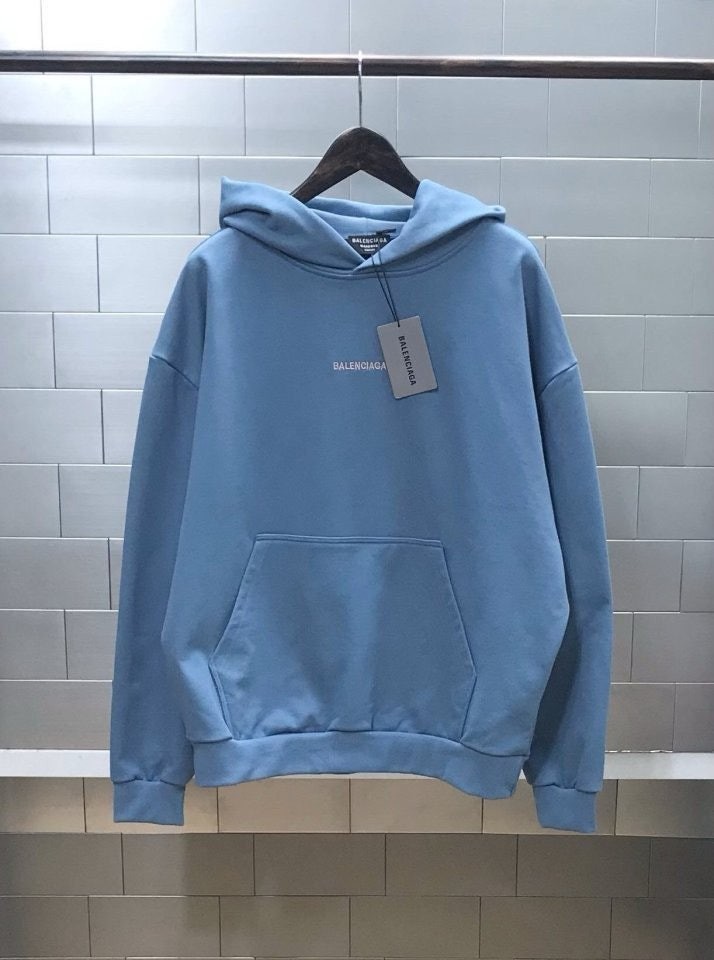 로고자수 루즈핏 후디 블루 BC-3466