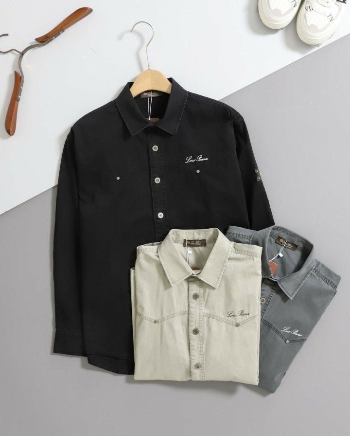 로고 자수 웨스턴 셔츠 LO-273