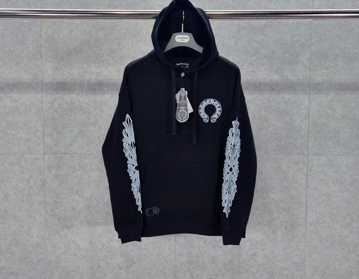 플로럴 홀스슈 후드 블랙 CR-887