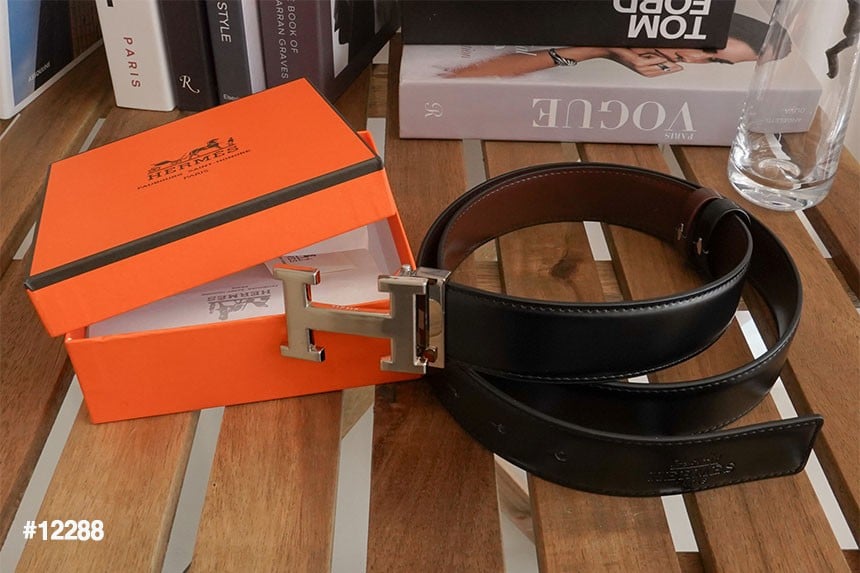 🔆 [HERMES] 에르메스 소가죽 H스틸로고 양면 벨트 (컷팅식) 🔆