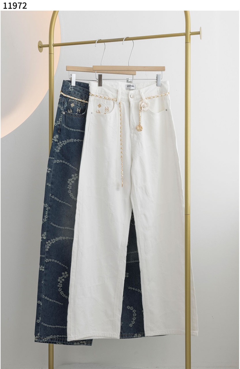 #샤넬 [Chanel] 플라워 패턴 체인 벨트 데님 신상입고💢 #하의 #팬츠 #11972