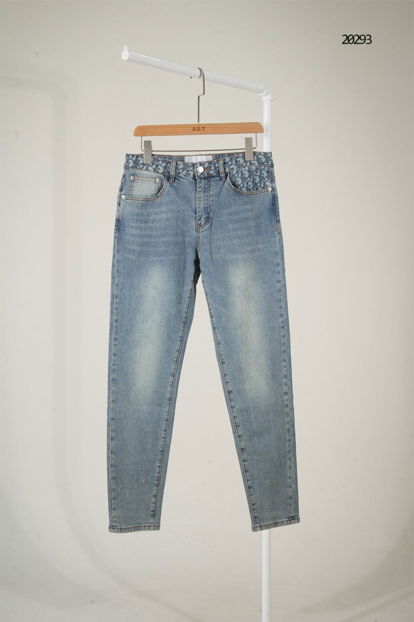 🔆 [DIOR] 크리스찬 디올 오블리크 포켓 브라운 레더패치 데님 진 🔆