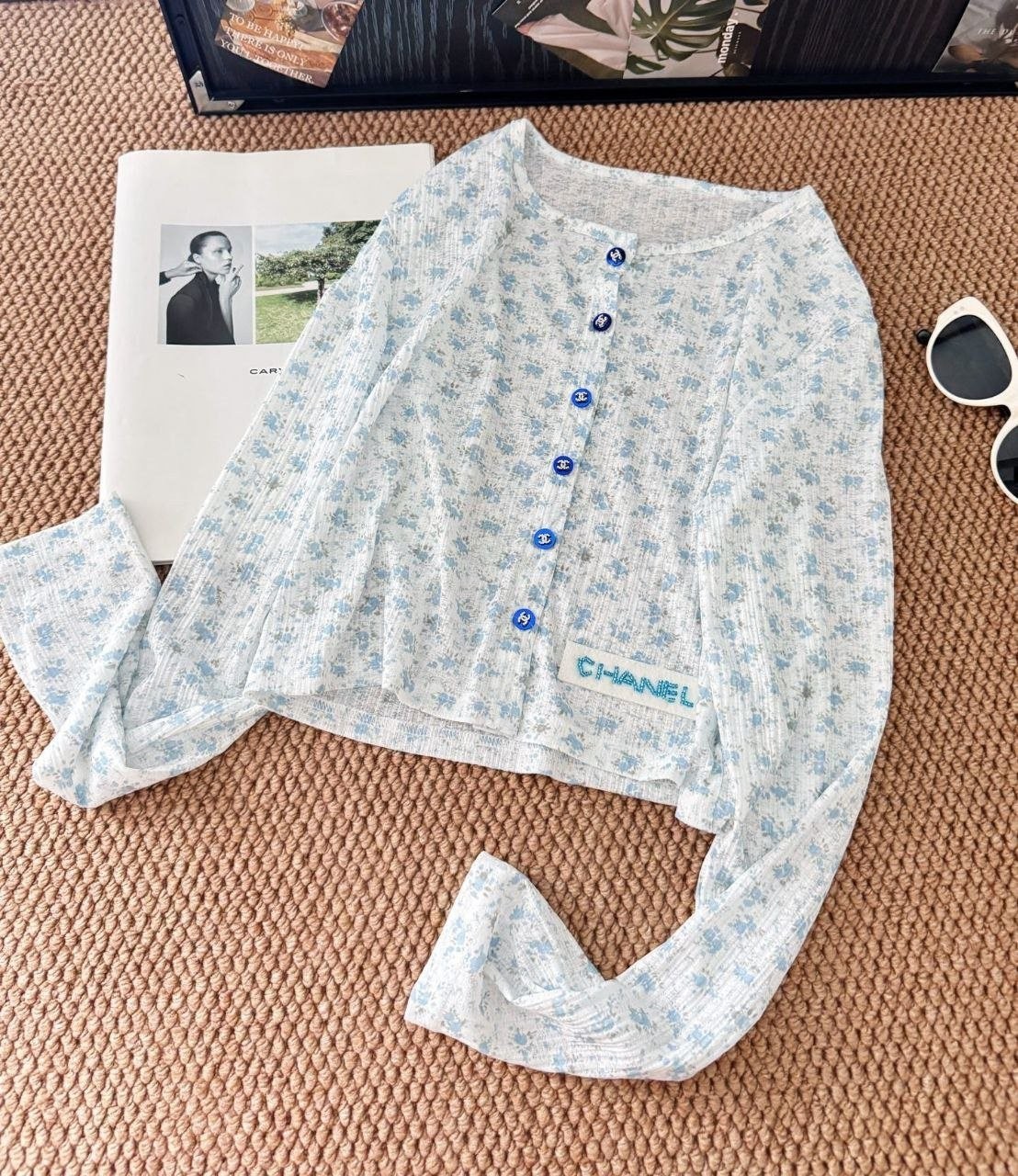 💕 샤* 블루플라워 가디건 - 수입