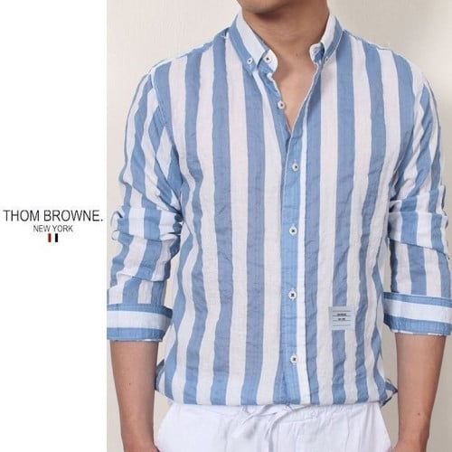 💕 톰* 댄디 스트라이프 워싱 린넨셔츠