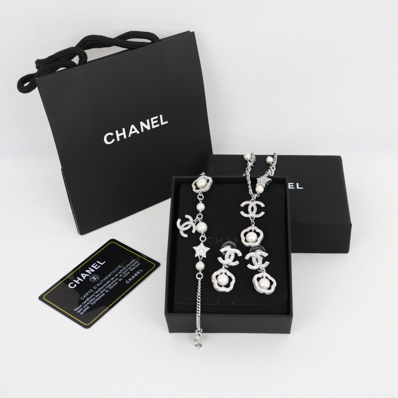 👹샤넬 목걸이 팔찌 주얼리 3종 세트  C002👹