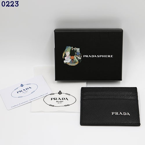 👹프라다 사피아노 실버 로고 레더 카드지갑👹