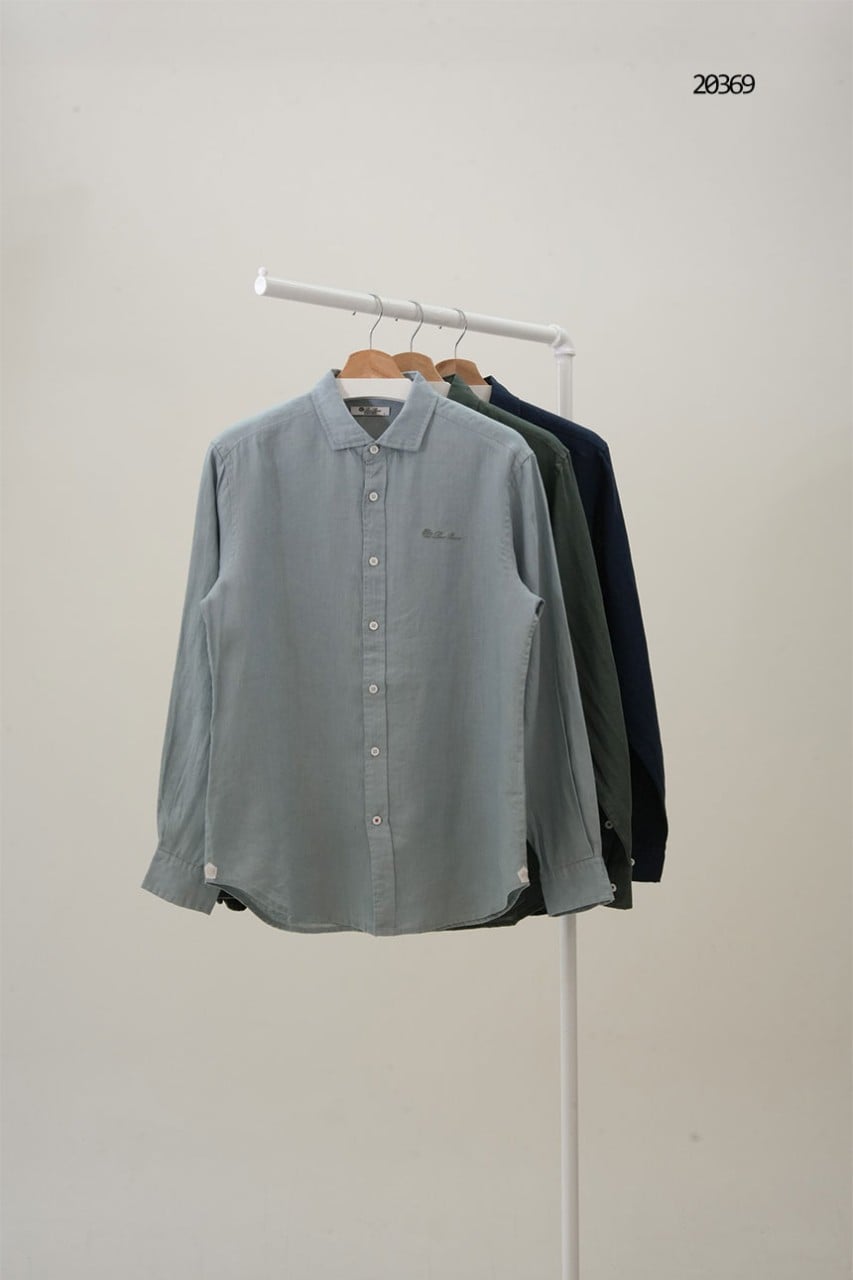 🔆 [LORO PIANA] 로로피아나 시그니처 로고 자수 린넨 셔츠 🔆