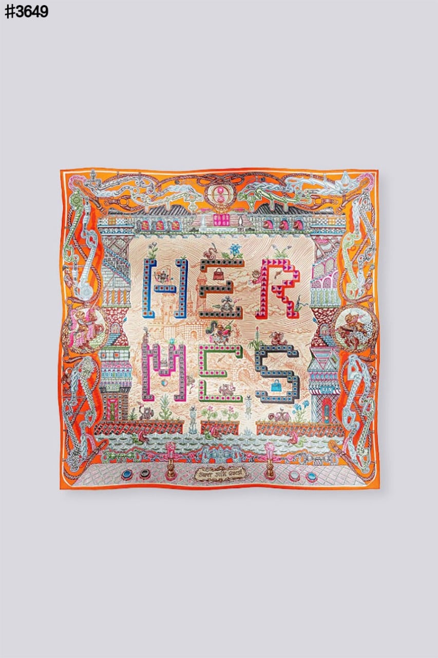 🍀 [HERMES] 에르메스 Super Silk Quest 90 까레 스퀘어 스카프 🍀