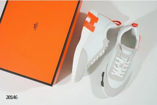 🔆 [HERMES] 에르메스 바운싱 레더 스니커즈 블랙 오렌지 🔆