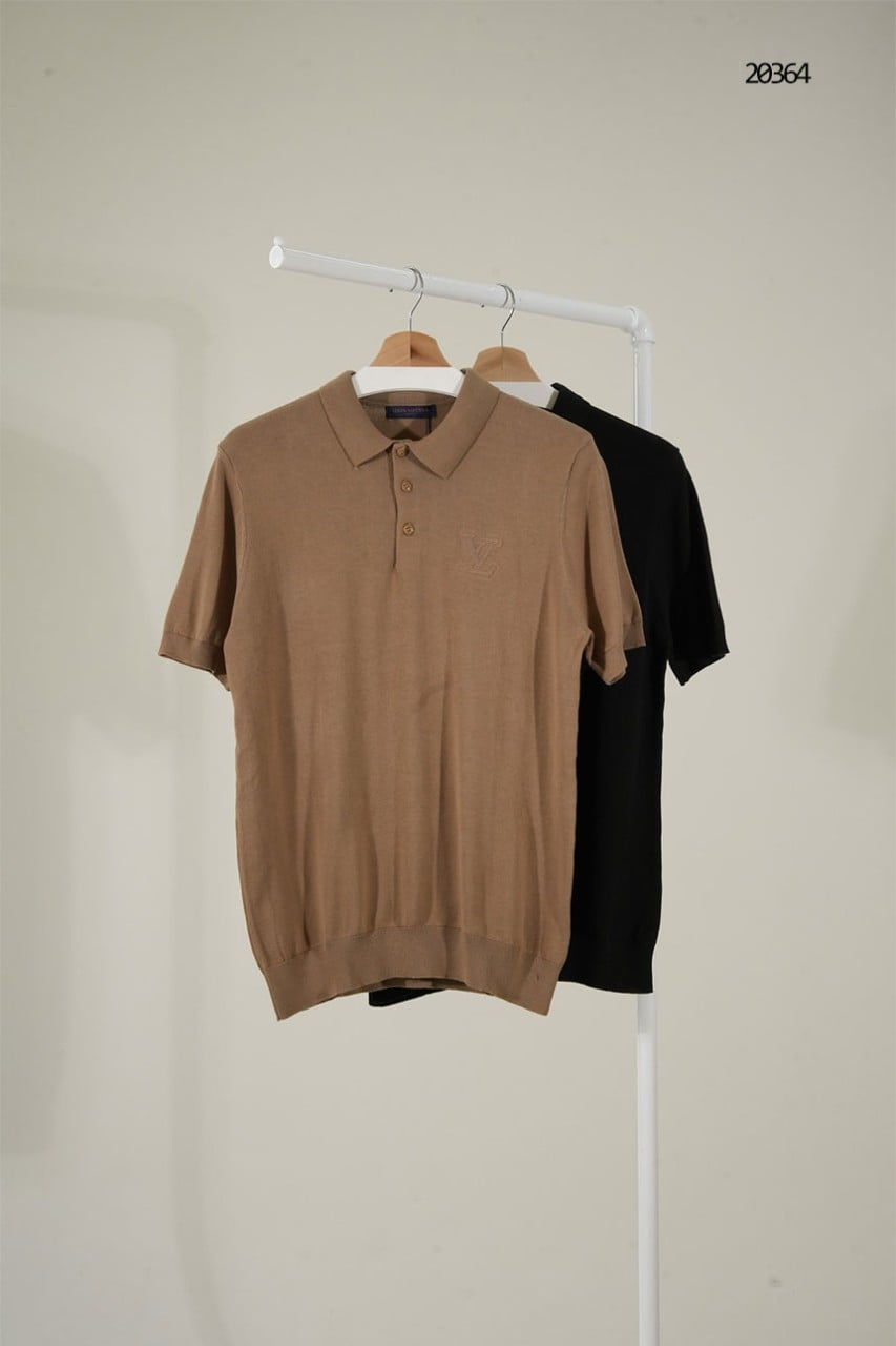 🔆 [LOUIS VUITTON] 루이비통 LV 톤온톤 로고 카라 니트 반팔 티셔츠 🔆