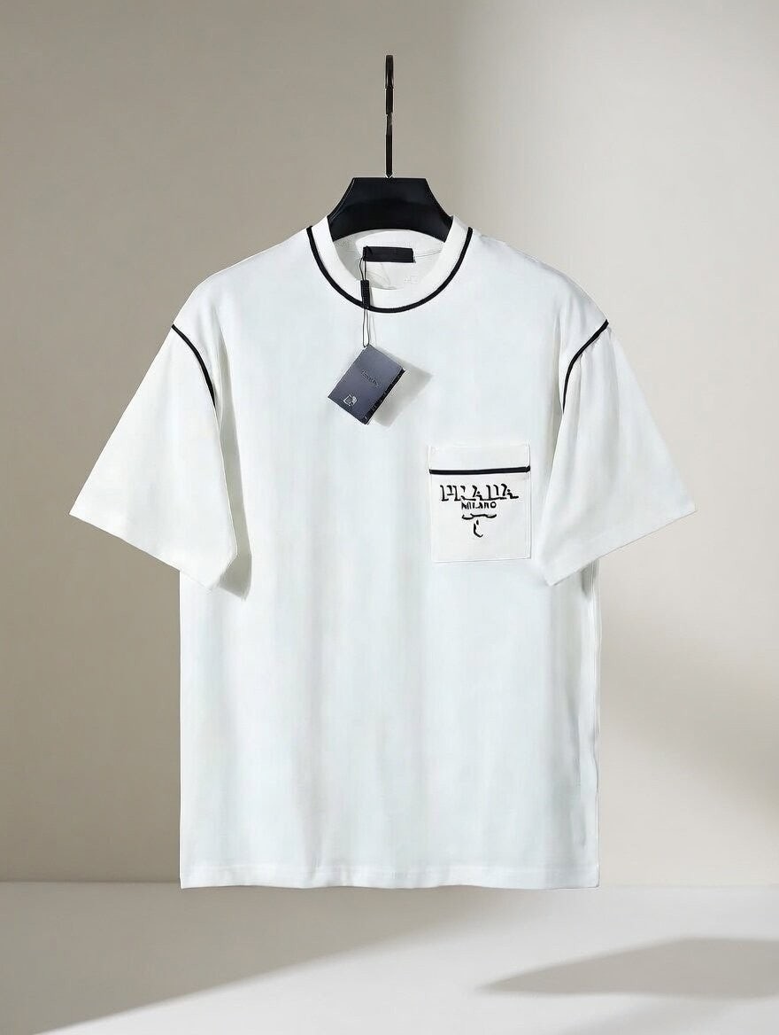 💕 프** 코튼 배색 자수로고 반팔