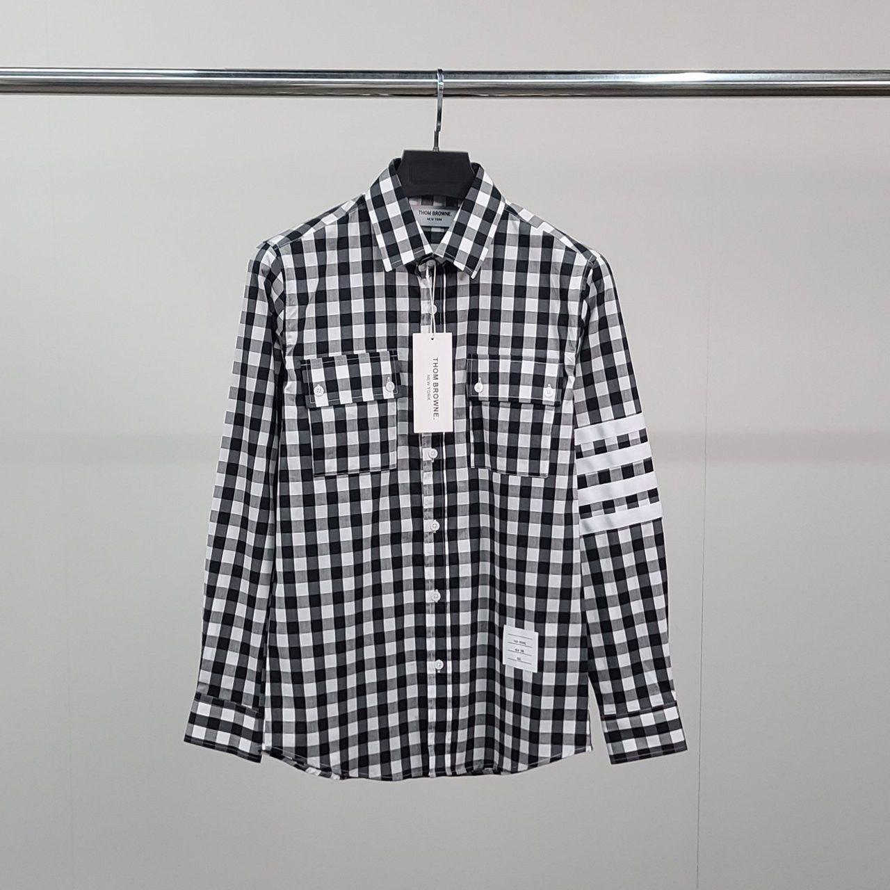 💕 톰* 사선완장 건클럽 체크 셔츠
