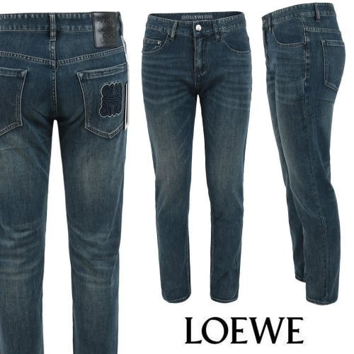 💕 로** 아나그램 블루 자수 슬림 일자진