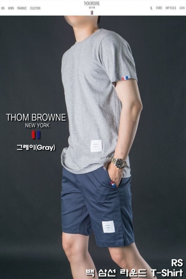 💕 톰* "백 삼선 라운드 T-Shirt"