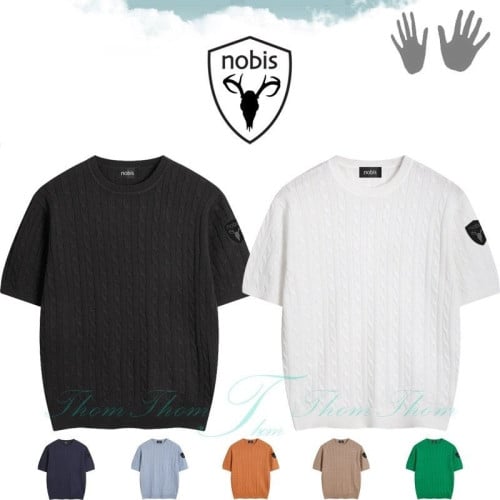 💕 노** 꽈베기 라운드 반팔 니트