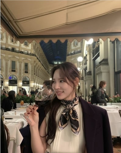 💕 루* 모노그램 브라운 키링로고 스카프