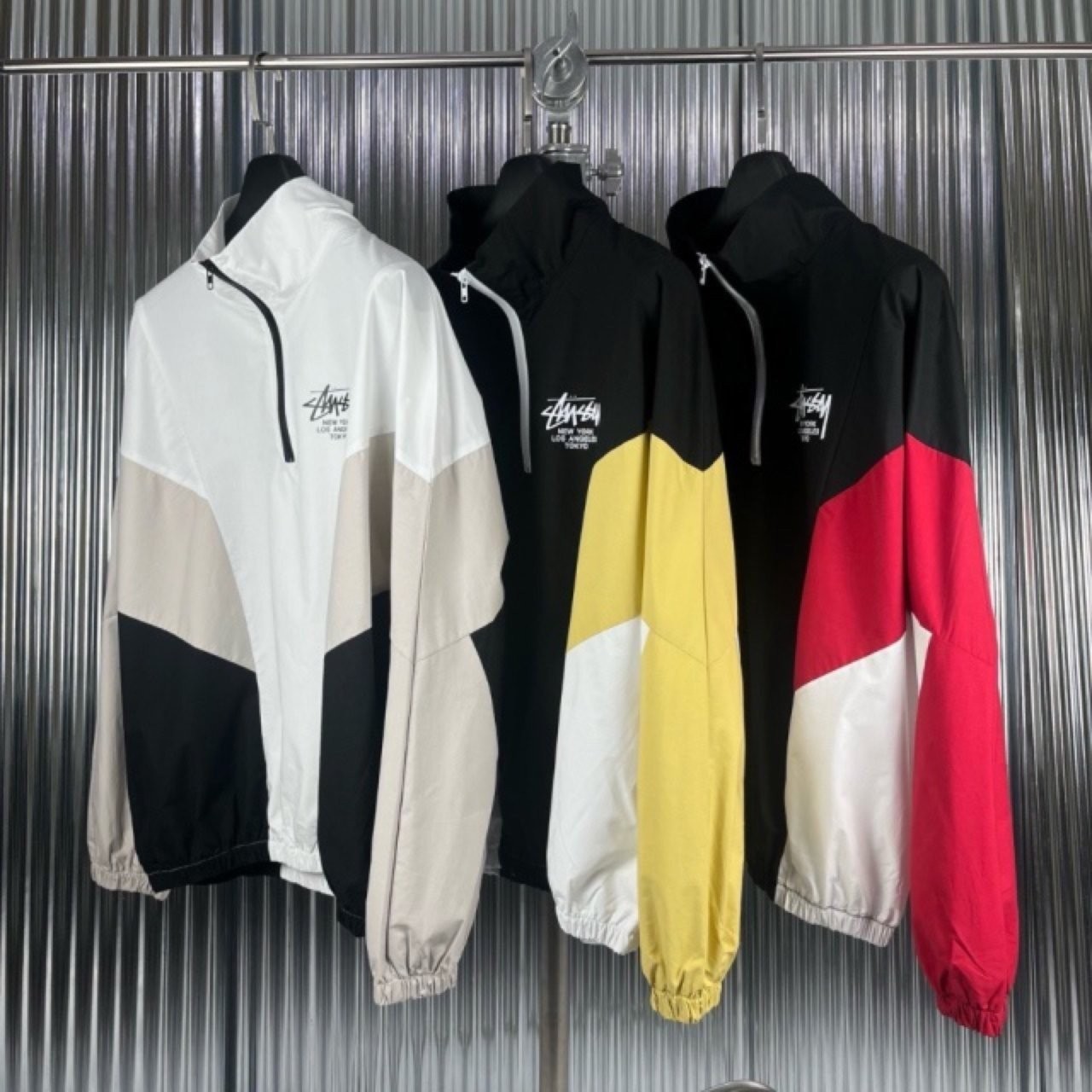 STS 배색 반집업 아노락