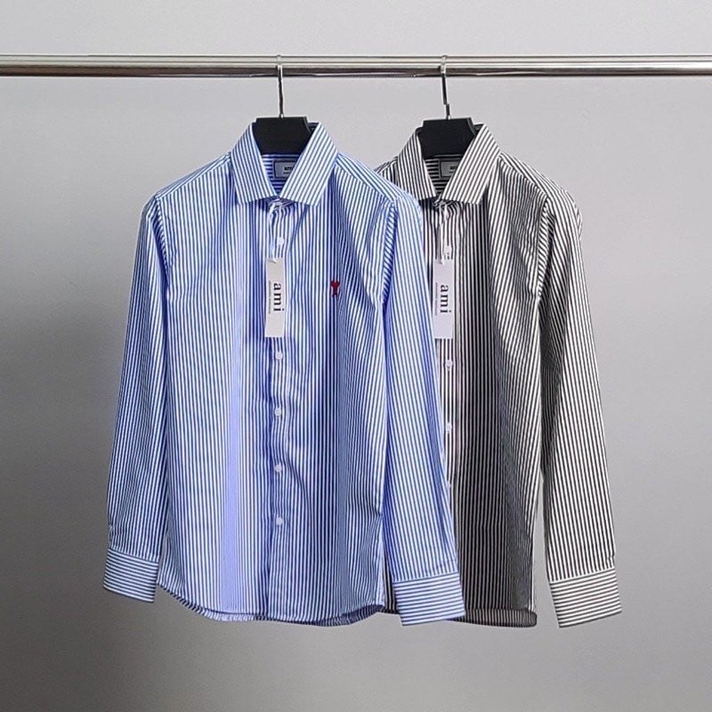 AM 스몰하트자수 스트라이프 셔츠