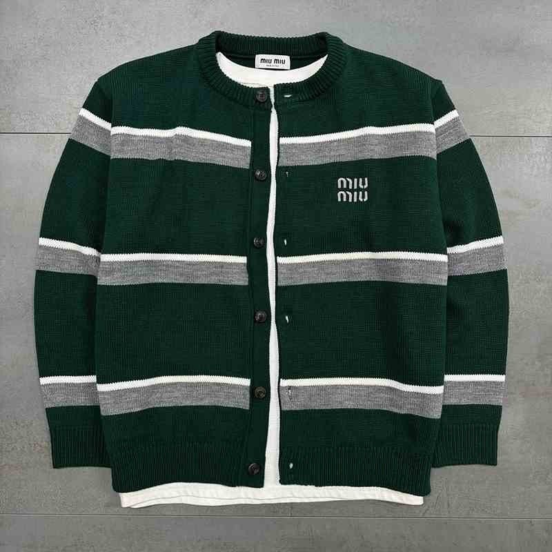 MU 배색 라운드 가디건