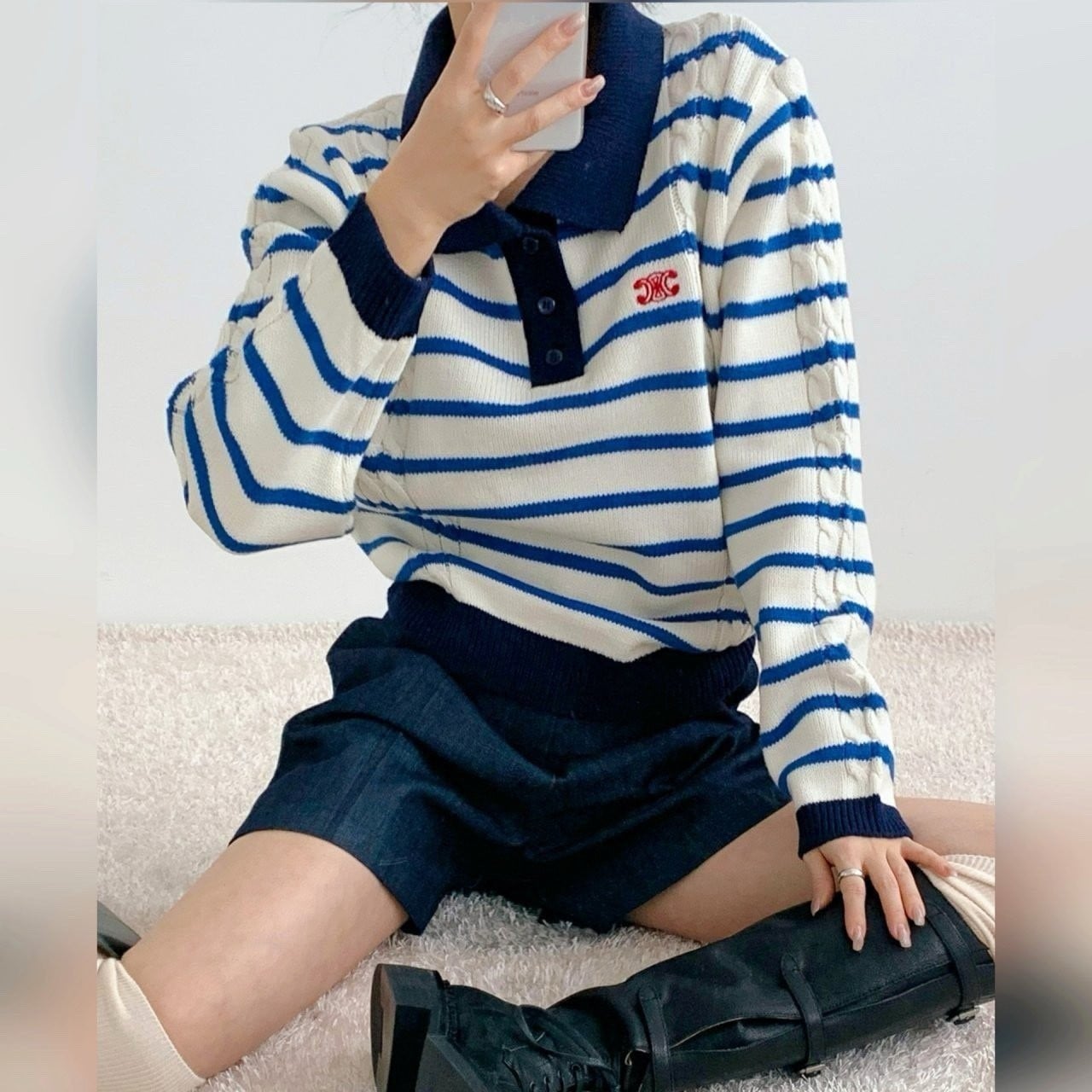 CLN 스트라이프 트리옹프 니트