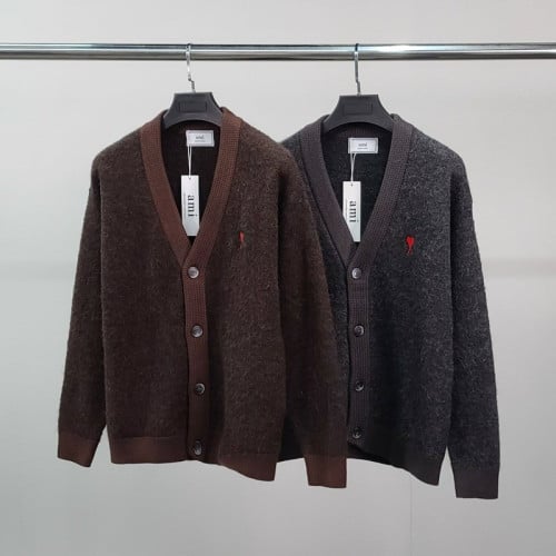 AM 스몰하트자수 알파카 가디건