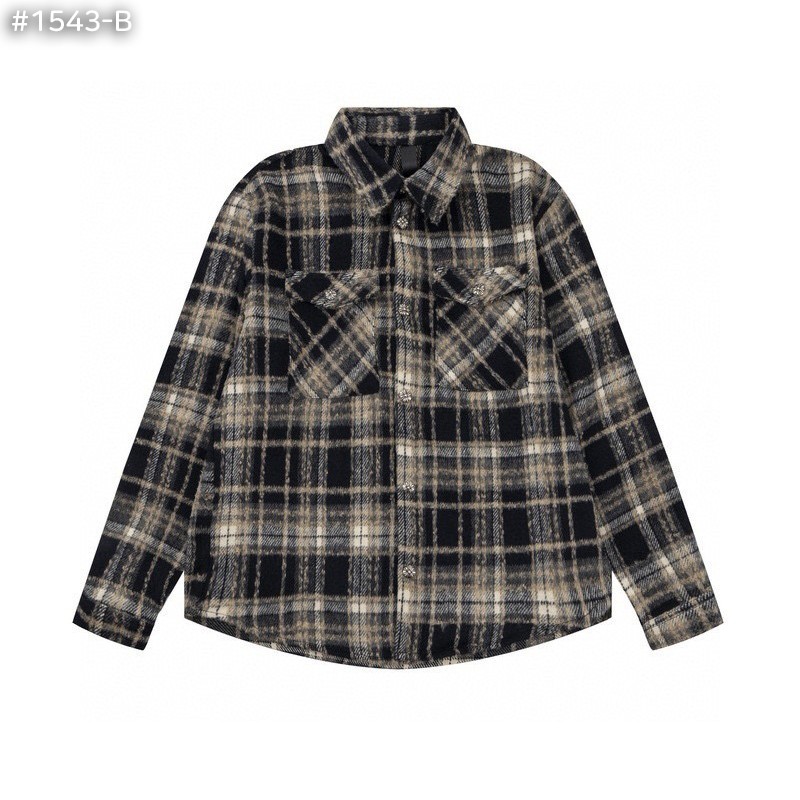 #크롬하츠 레더 크로스 플란넬 체크 셔츠