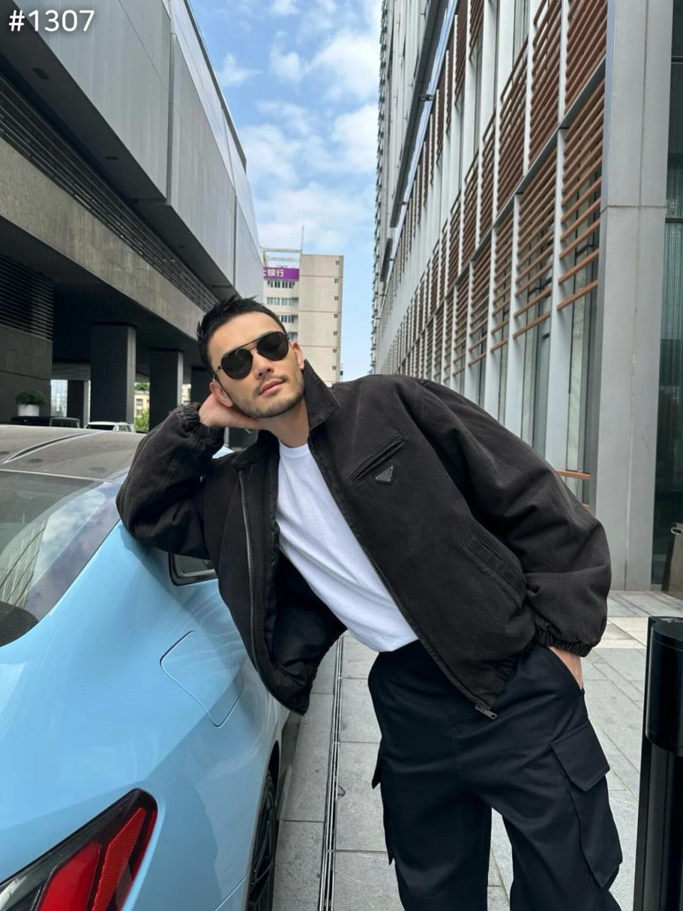 #프라다 데님 봄버 블루종 자켓