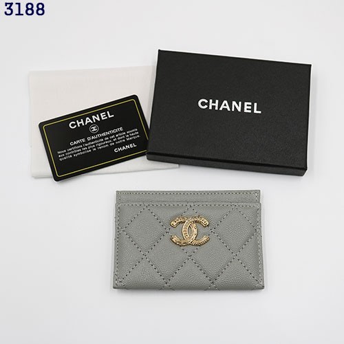 👹샤넬 캐비어 골드 메탈 카드지갑 (그레이)👹