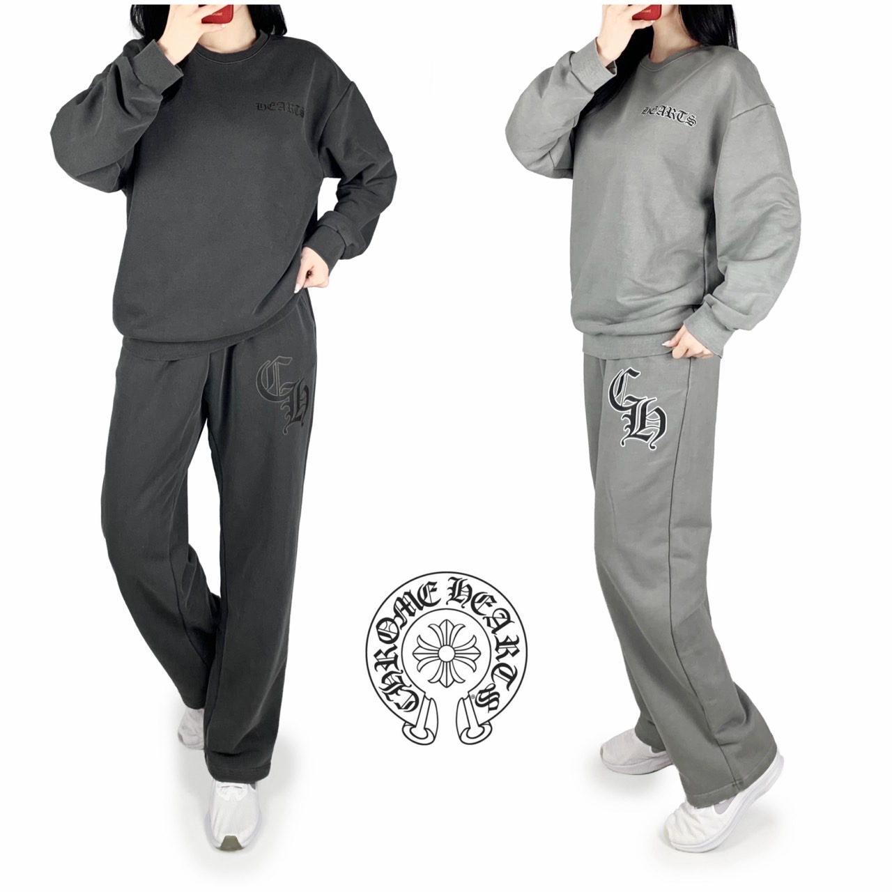 <크롬하츠 피그먼트 맨투맨 세트>