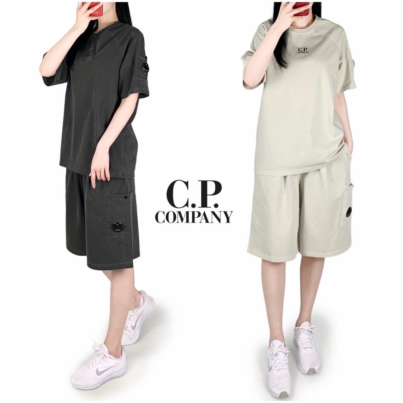 <CP 피그먼트 면 반팔+반바지 세트>