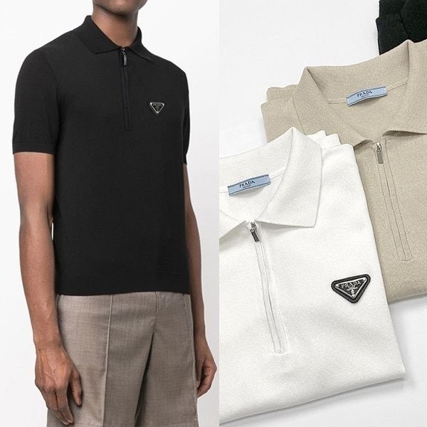 💕 프** 지퍼카라 니트반팔