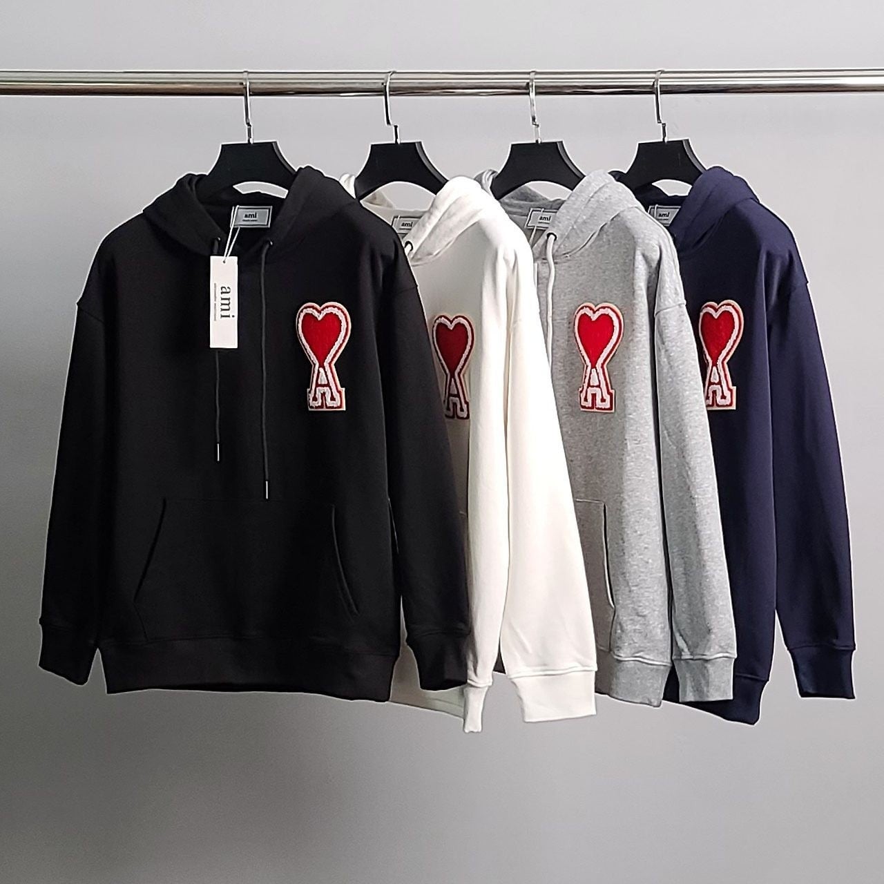 💕 아* 빅하트패치 코튼 후드티