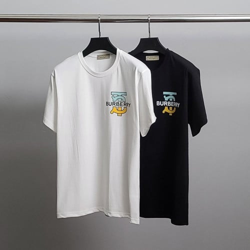 💕 버** 투톤 패턴 코튼 반팔티