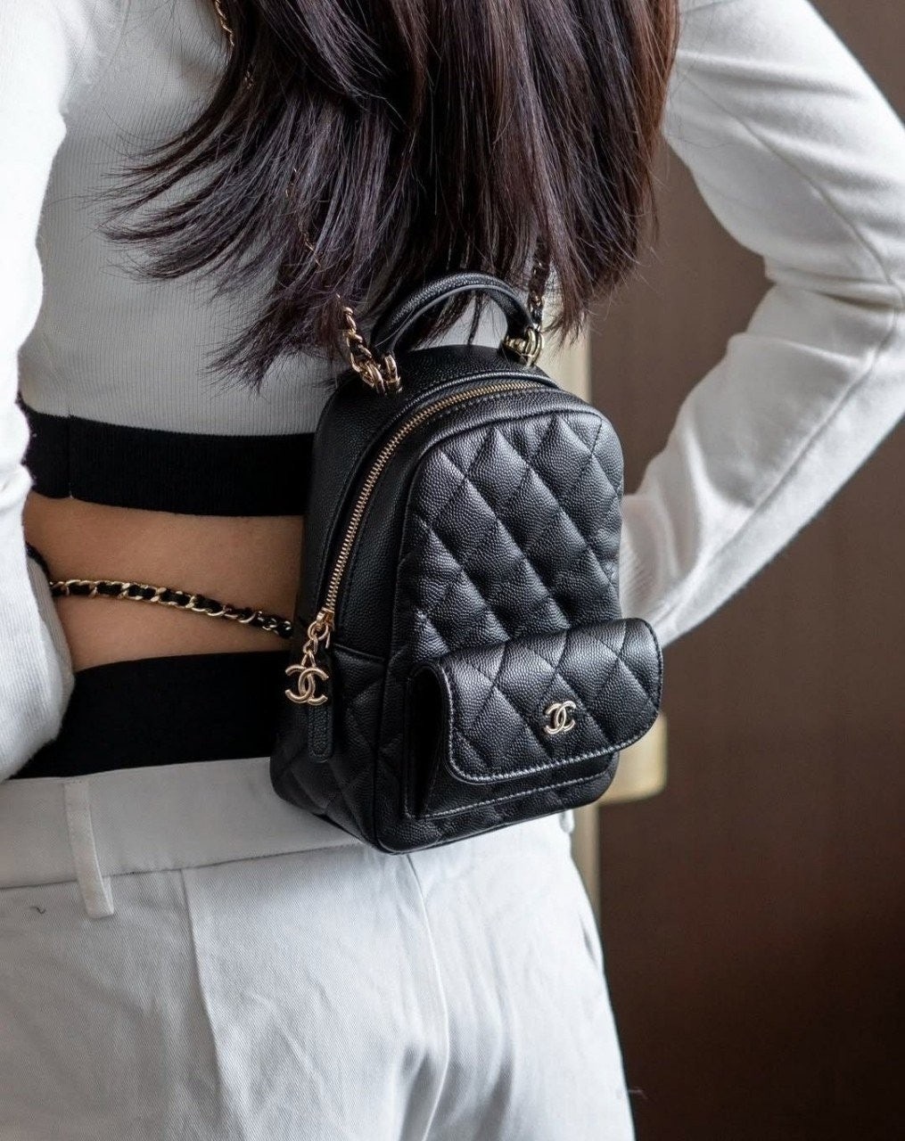 💕 샤* 고급 24 크루즈 캐비어 탑핸들 미니 백팩