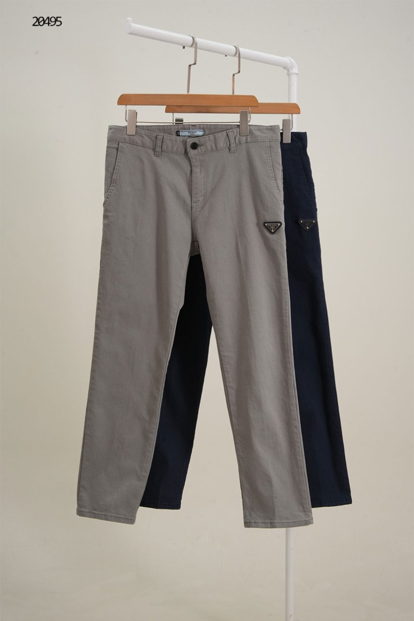 🔆 [PRADA] 프라다 삼각 로고 코튼 레귤러 팬츠 🔆