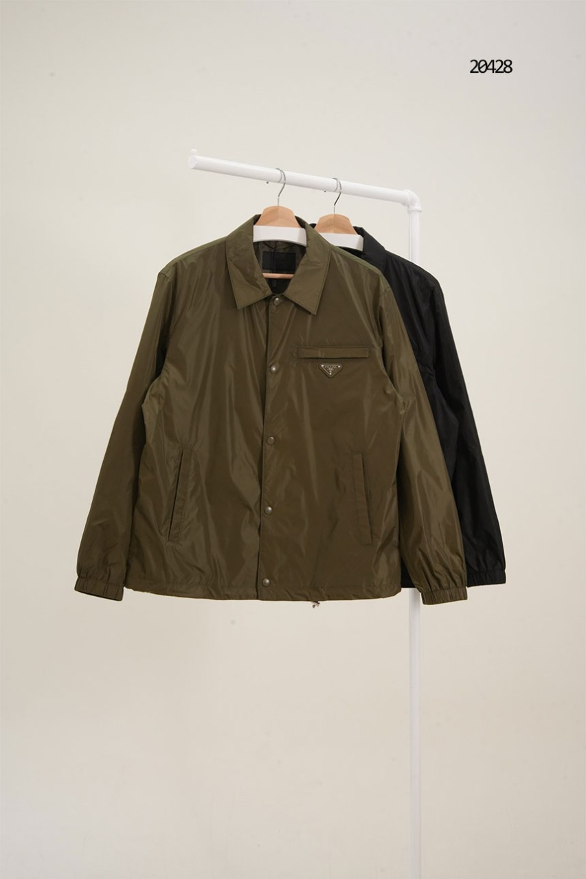 🔆 [PRADA] 프라다 트라이앵글 로고 나일론 카라 버튼 자켓 🔆