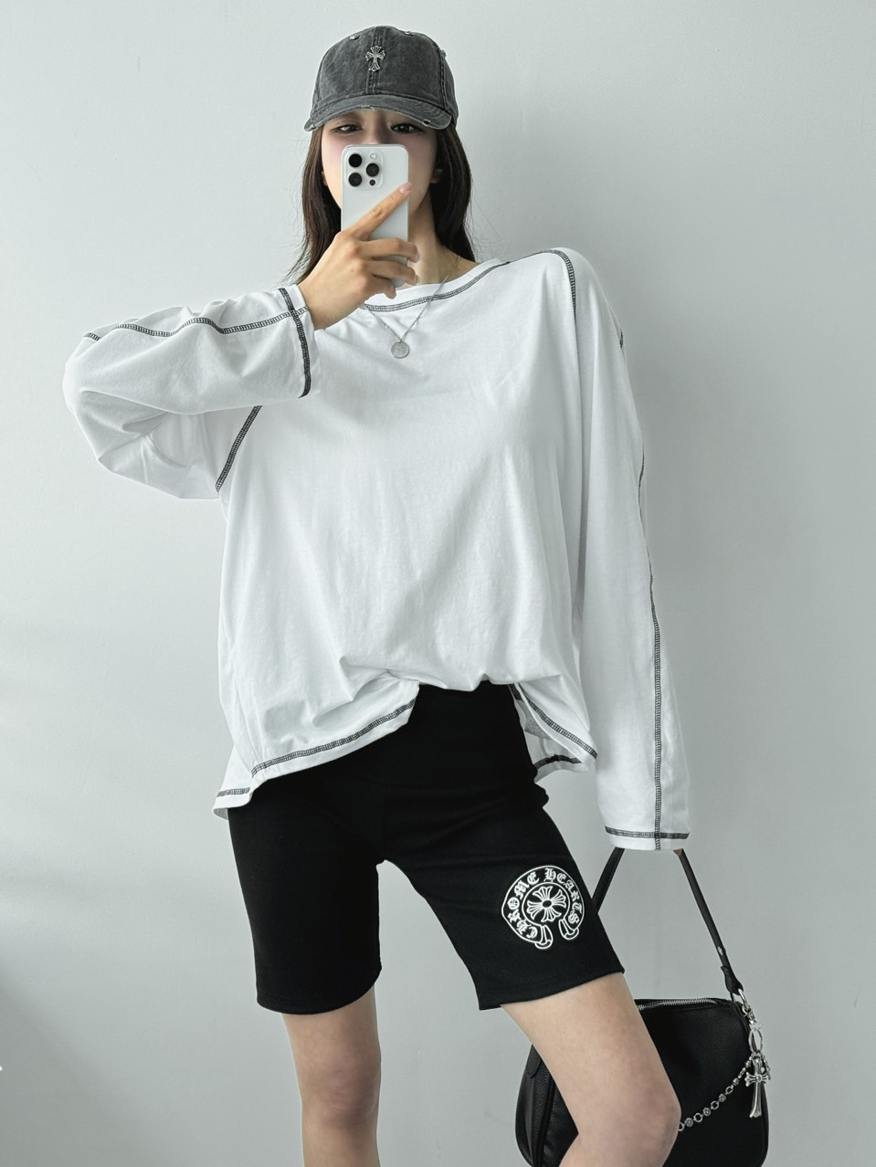 크롬 바이커팬츠