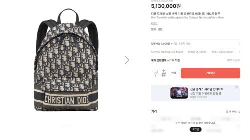 ✨ 디올 트래블 스몰 백팩✨