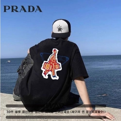 💕 프** 백 사람 로고 디자인 반팔 티셔츠