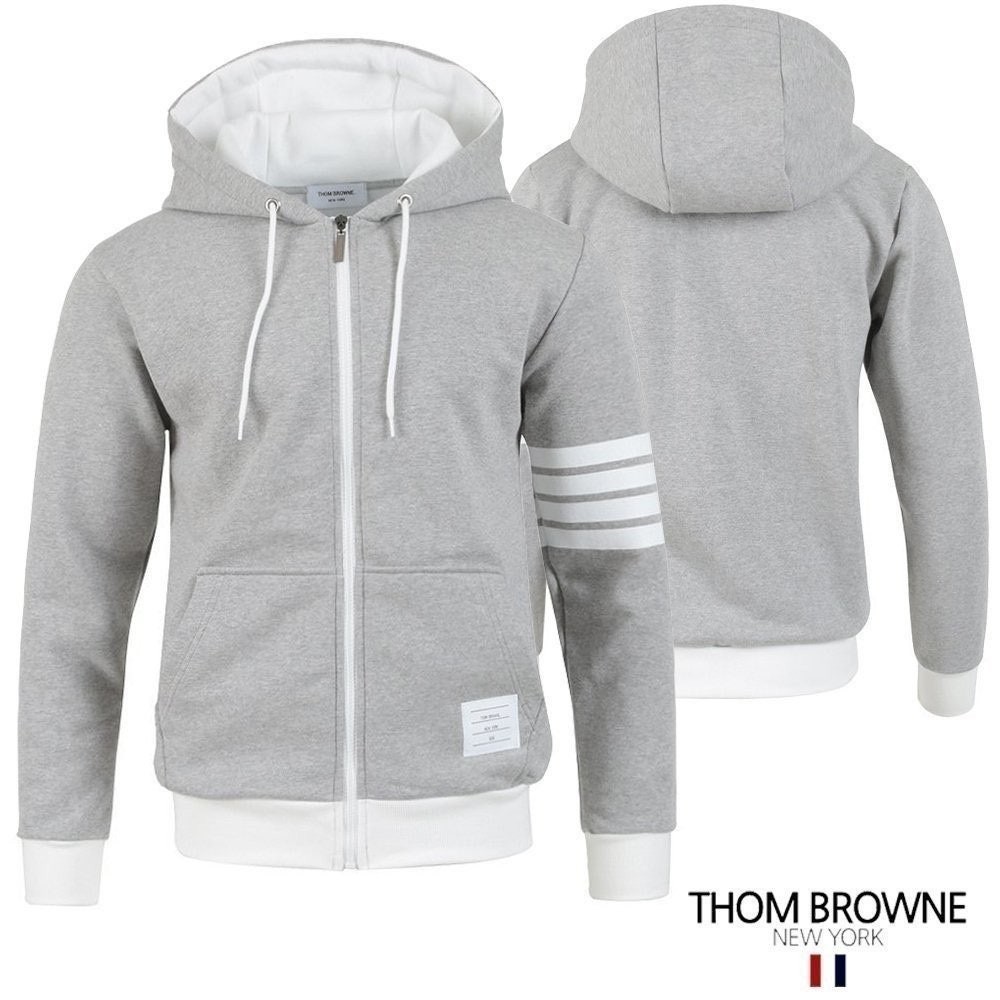 💕 톰* 4바 배색 후드집업