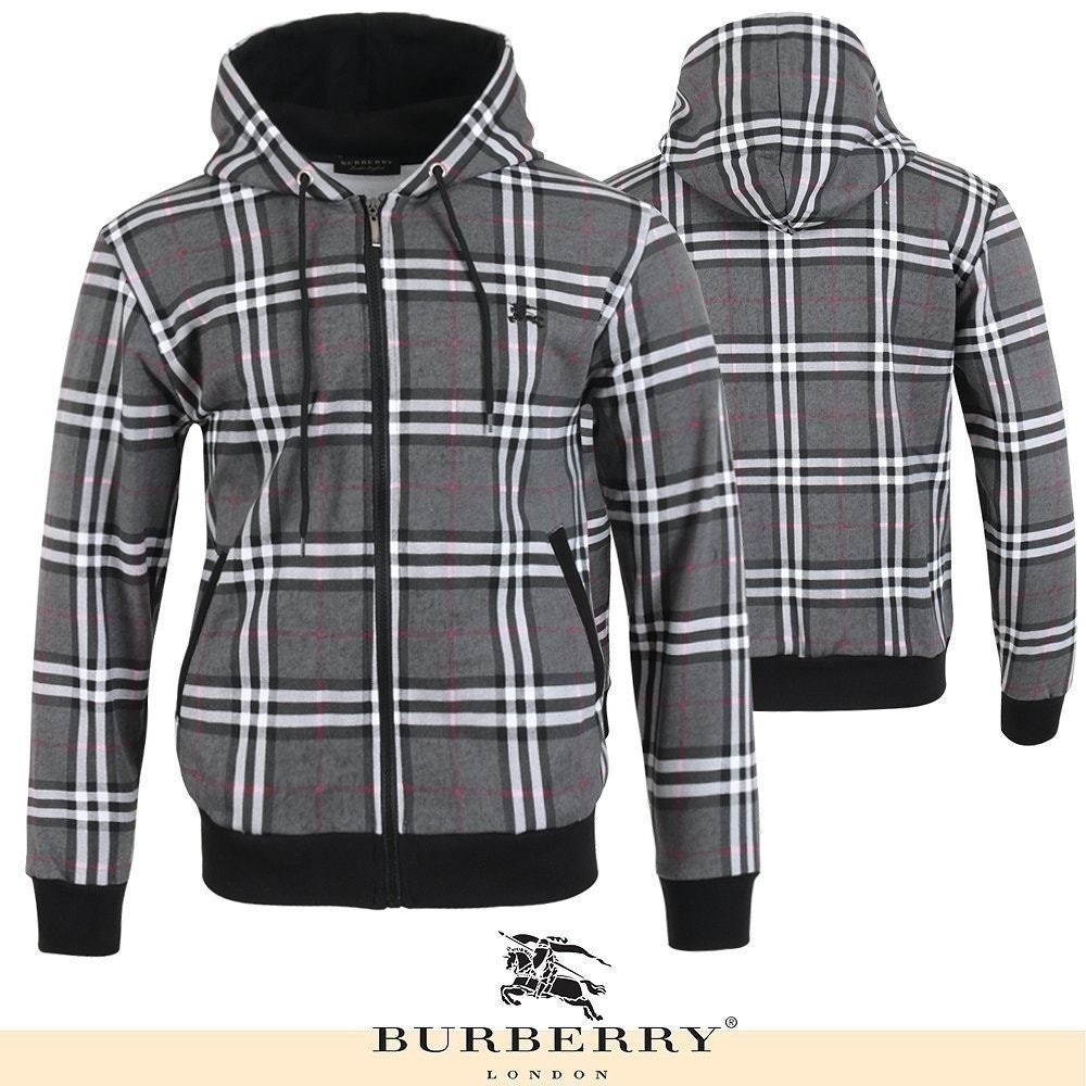 💕 버** 기마 자수 체크 후드 집업