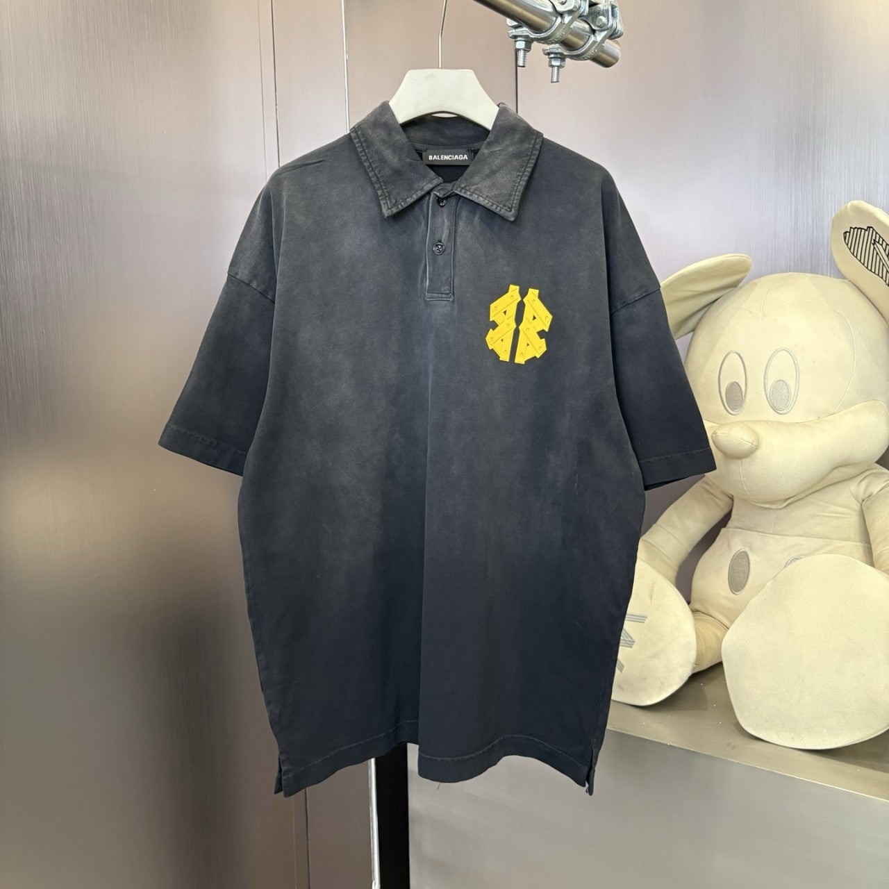 25ss 발**** 옐로우로고 빈티지 워싱 카라티