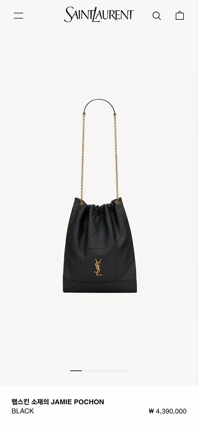 생*로랑 (JAMIE) 제이미 포숑 체인 숄더백 781666 램스킨 블랙 최상위버전