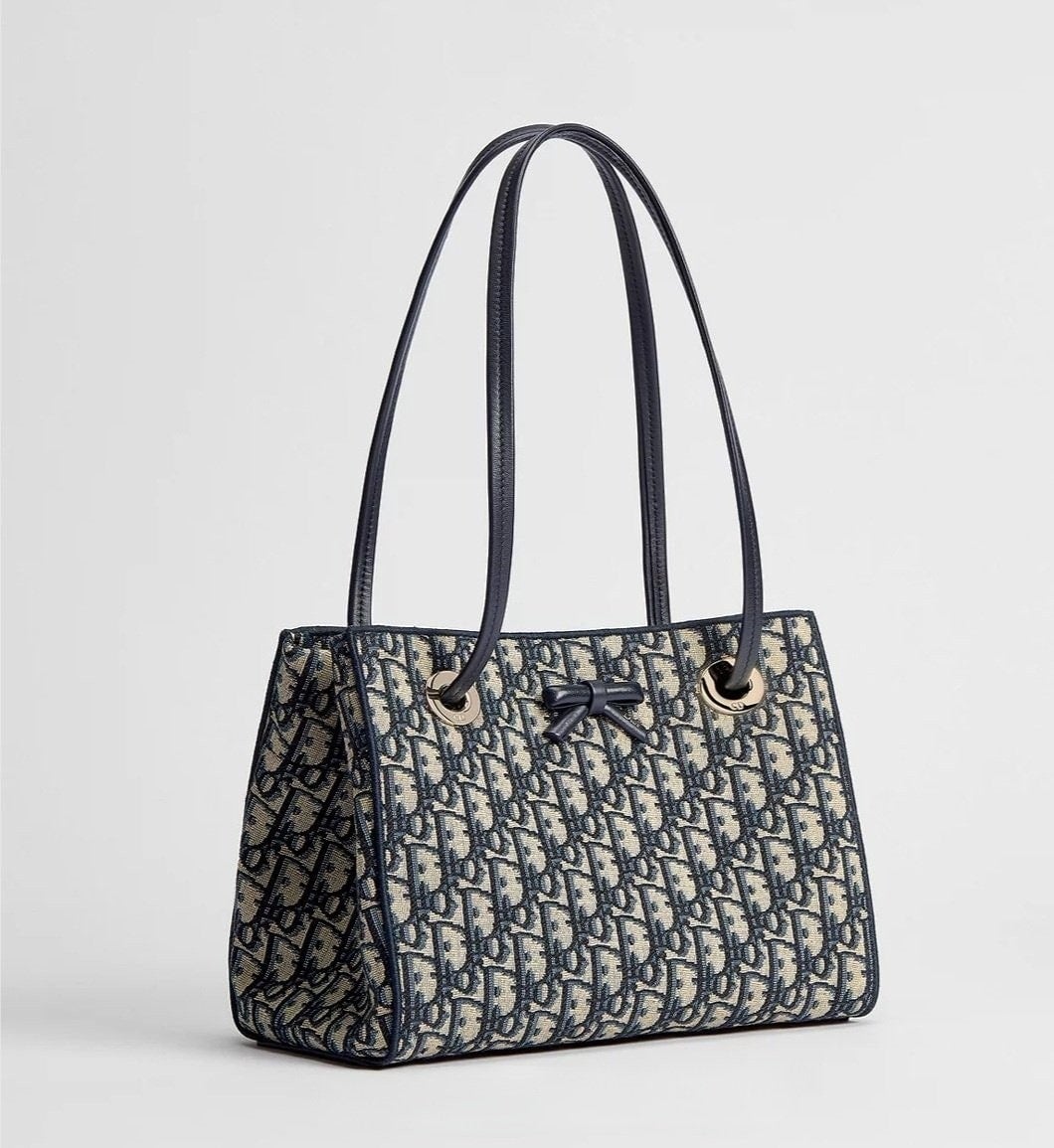 💕 디* 프롬나드 쇼퍼백 스몰 블루 디* 오블리크 자카드